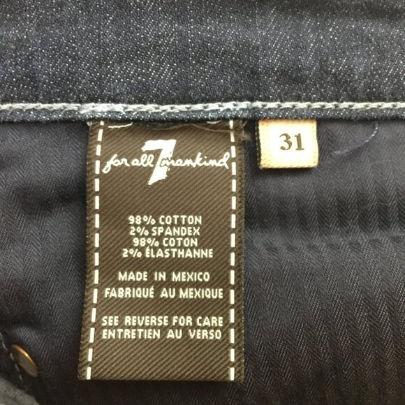 7 For All Mankind Womens 31 Bootcut Jeans Dark Wash Denim Cotton/Spandex Blend - Picture 11 of 12